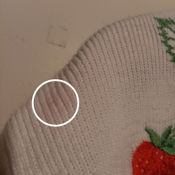 Vintage Cyn Les Shirlee Designs Strawberry Sweater-Large-Embroidered-Cottagecore - Picture 9 of 9